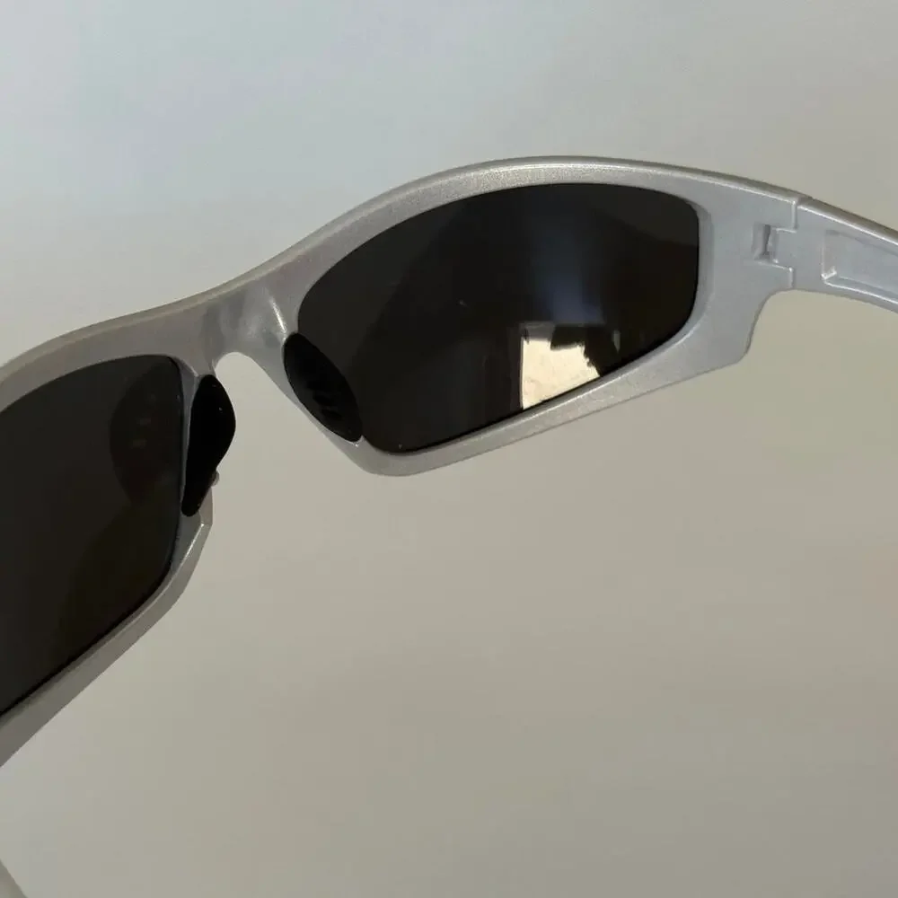 Y2K Vintage Silver Sunglasses Slim Rectangle Unisex UVA UVB Protection New